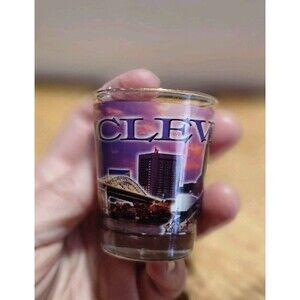 Cleveland Cityscape Shot Glass Rock N Roll HOF Browns